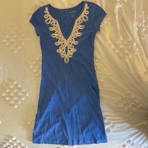 Lilly Pulitzer blue dress with white detail
